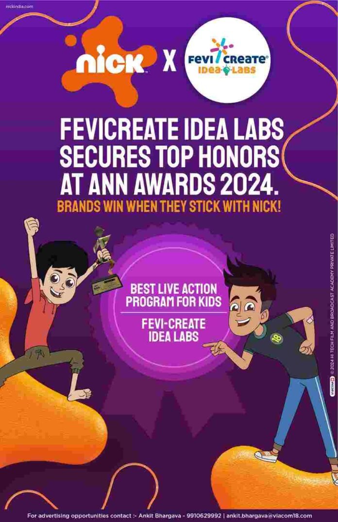 Nick x Fevicreate Idea Labs Secures Top Honors at ANN Awards 2024