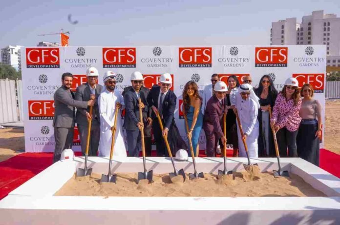 GFS Developments, Coventry Gardens, Dubai Real Estate, Chitrangda Singh Dubai, Luxury Living Dubai, Dubai Property Investment, Dubai Land Residence Complex, DLRC Apartments, Coventry 66 Dubai South, Studios Dubai, Post-Handover Payment Plan Dubai, Affordable Luxury Dubai, New Projects Dubai, Off-plan Dubai, GFS Developments groundbreaking, Chitrangda Singh real estate, Dubai residential community, Burj Khalifa proximity, Dubai International Airport proximity, Al Maktoum International Airport proximity, GFS, Chitrangda Singh, Bollywood Actress Dubai, GFS Developments UAE, GFS Developments London, GFS Developments Global, Dubai, UAE, Dubai South, JVC Dubai, DIC Dubai, Dubai Islands Flexible Payment Plan, Easy Booking Dubai, Investment Opportunity Dubai, Smart Living Dubai, Quality Real Estate, Trusted Developer Dubai, Groundbreaking Ceremony, Real Estate Launch, Property Event Dubai, GFS News,