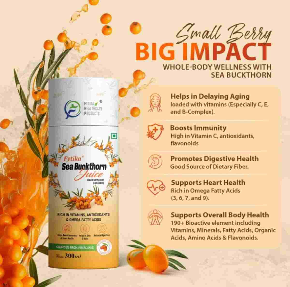 Fytika Launches Sea Buckthorn Juice Amidst Booming $419 Million Market Projected to Double by 2032