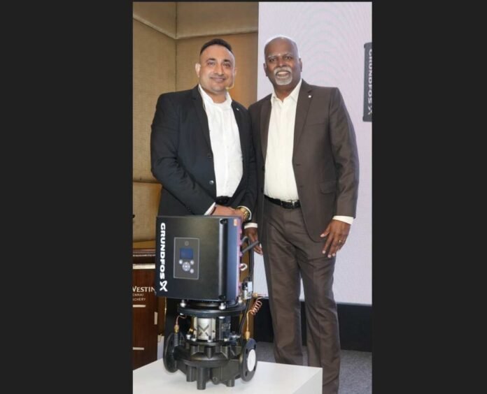 Grundfos India, energy-efficient pumps, HVAC solutions, water pressure boosting, commercial building services, sustainability, district cooling, green buildings, smart infrastructure, IE5 motors, TPE3, Hydro Multi-E, Grundfos NK/NKE, Grundfos LSV, pump innovation, sustainable buildings India