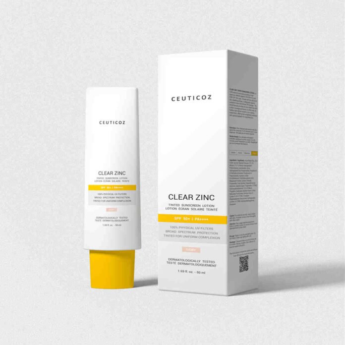 Ceuticoz Unveils Clear Zinc Tinted Sunscreen Lotion with SPF 50 | PA++++