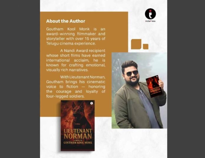 Lieutenant Norman book, military canine novel, Goutham Kool Monk author, K9 soldier story, PTSD fiction India, dog and soldier emotional novel, loyalty and trauma story, military drama book
