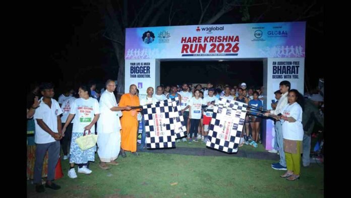 ISKCON Hyderabad Hosts Hare Krishna Run 2026 to Promote Addiction-Free Bharat