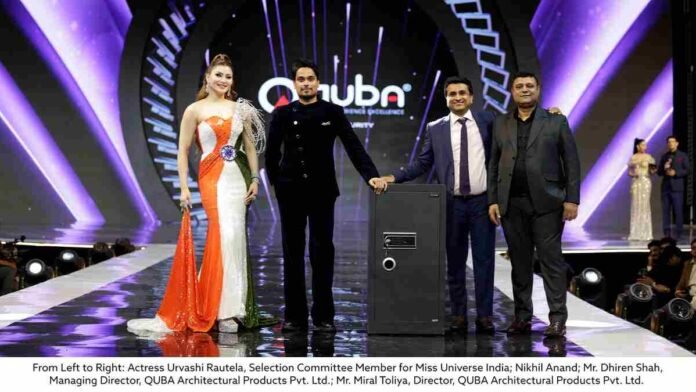 QUBA ALPHA heavy duty digital safe protecting the Miss Universe India 2026 crown at the Grand Finale