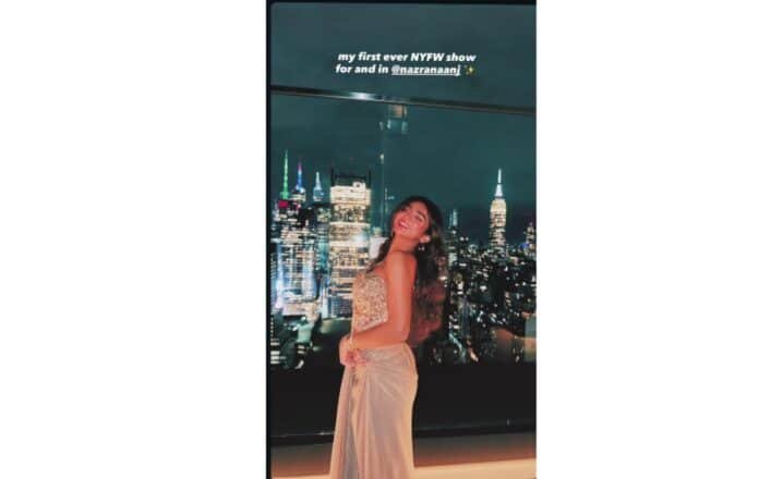 Apoorva attends her first-ever New York Fashion Week show for Nazranaa