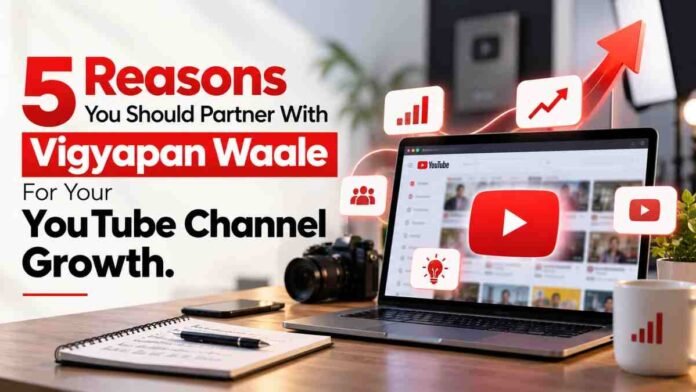 Vigyapan Waale digital marketing team analyzing YouTube channel growth metrics and SEO performance dashboards