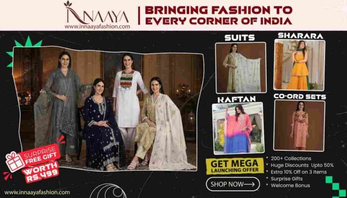 Innaaya Fashion Navaratri 2026 offers featuring women's ethnic wear, suits, kaftans, shararas and cord sets.