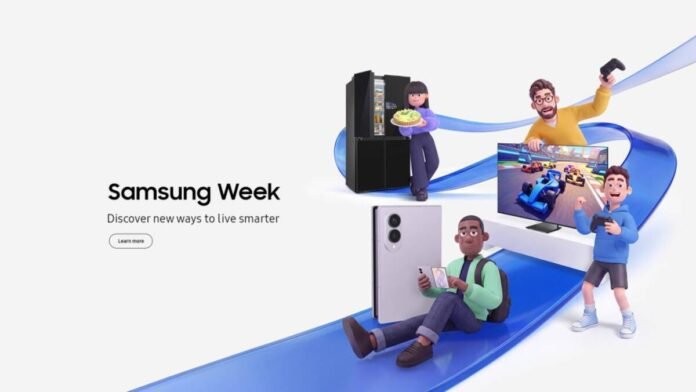 Samsung Week 2026, Samsung Week Sale, Samsung India Offers, Samsung Sale 2026, Samsung Galaxy Deals, Samsung Galaxy S26 Ultra, Samsung Galaxy Z Fold8 Ultra, Samsung Galaxy Z Flip8, Samsung Galaxy Tab S12, Samsung Galaxy Book6, Samsung AI Products, Samsung TV Offers, Samsung Refrigerator Offers, Samsung Washing Machine Sale, Samsung Air Conditioner Offers, Samsung Shop App, Samsung Cashback Offers, Samsung Electronics India, AI-Powered Devices, Samsung Diwali Shopping Deals